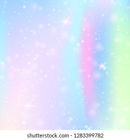 Hologram abstract background. Multicolor gradient backdrop with hologram. 90s, 80s retro style. Pearlescent graphic template for banner, flyer, cover design, mobile interface, web app.