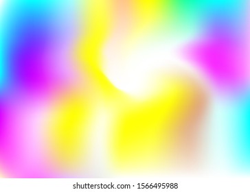 Hologram abstract background. Multicolor gradient mesh backdrop with hologram. 90s, 80s retro style. Pearlescent graphic template for placard, presentation, banner, brochure.