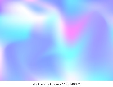 Hologram abstract background. Neon gradient mesh backdrop with hologram. 90s, 80s retro style. Pearlescent graphic template for book, annual, mobile interface, web app.