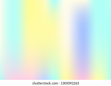 Hologram abstract background. Neon gradient mesh backdrop with hologram. 90s, 80s retro style. Pearlescent graphic template for book, annual, mobile interface, web app.
