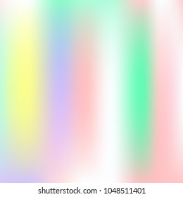 Hologram abstract background. Plastic gradient mesh backdrop with hologram. 90s, 80s retro style. Pearlescent graphic template for brochure, flyer, poster design, wallpaper, mobile screen.