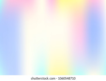 Hologram abstract background. Plastic gradient mesh backdrop with hologram. 90s, 80s retro style. Pearlescent graphic template for placard, presentation, banner, brochure.