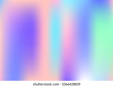 Hologram abstract background. Plastic gradient mesh backdrop with hologram. 90s, 80s retro style. Iridescent graphic template for brochure, flyer, poster design, wallpaper, mobile screen.