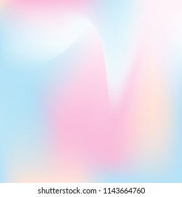Hologram abstract background. Plastic gradient mesh backdrop with hologram. 90s, 80s retro style. Iridescent graphic template for banner, flyer, cover design, mobile interface, web app.