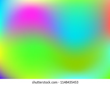 Hologram abstract background. Plastic gradient mesh backdrop with hologram. 90s, 80s retro style. Pearlescent graphic template for brochure, banner, wallpaper, mobile screen.