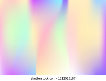 Hologram abstract background. Plastic gradient mesh backdrop with hologram. 90s, 80s retro style. Pearlescent graphic template for brochure, banner, wallpaper, mobile screen.