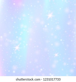 Hologram abstract background. Plastic gradient backdrop with hologram. 90s, 80s retro style. Iridescent graphic template for banner, flyer, cover design, mobile interface, web app.