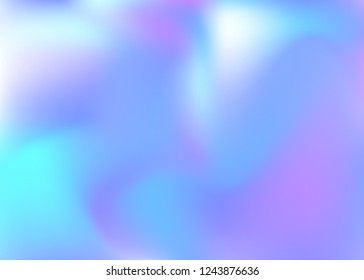 Hologram abstract background. Plastic gradient mesh backdrop with hologram. 90s, 80s retro style. Pearlescent graphic template for placard, presentation, banner, brochure.