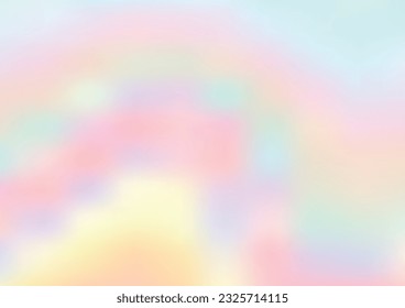 Hologram Abstract Background Plastic Gradient Mesh Stock Vector. Rainbow pastel blurred background.