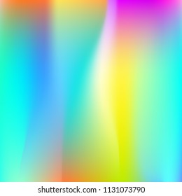 Hologram abstract background. Rainbow gradient mesh backdrop with hologram. 90s, 80s retro style. Pearlescent graphic template for banner, flyer, cover design, mobile interface, web app.