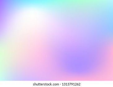 Hologram abstract background. Rainbow gradient mesh backdrop with hologram. 90s, 80s retro style. Iridescent graphic template for brochure, banner, wallpaper, mobile screen.