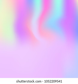 Hologram abstract background. Spectrum gradient mesh backdrop with hologram. 90s, 80s retro style. Iridescent graphic template for brochure, flyer, poster design, wallpaper, mobile screen.