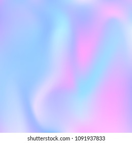Hologram abstract background. Spectrum gradient mesh backdrop with hologram. 90s, 80s retro style. Pearlescent graphic template for brochure, flyer, poster design, wallpaper, mobile screen.