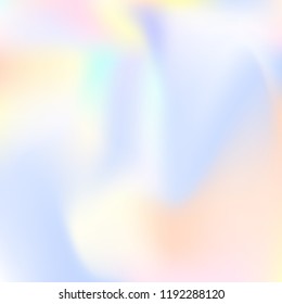 Hologram abstract background. Spectrum gradient mesh backdrop with hologram. 90s, 80s retro style. Iridescent graphic template for banner, flyer, cover design, mobile interface, web app.