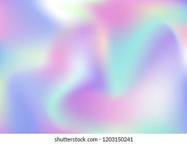 Hologram abstract background. Spectrum gradient mesh backdrop with hologram. 90s, 80s retro style. Iridescent graphic template for banner, flyer, cover design, mobile interface, web app.