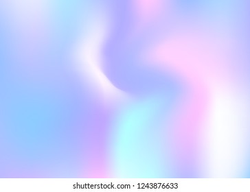 Hologram abstract background. Spectrum gradient mesh backdrop with hologram. 90s, 80s retro style. Iridescent graphic template for brochure, flyer, poster design, wallpaper, mobile screen.