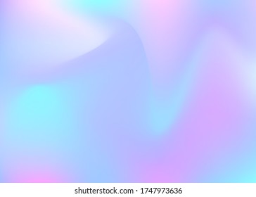 Hologram abstract background. Spectrum gradient mesh backdrop with hologram. 90s, 80s retro style. Iridescent graphic template for book, annual, mobile interface, web app.