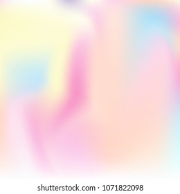 Hologram abstract background. Stylish gradient mesh backdrop with hologram. 90s, 80s retro style. Pearlescent graphic template for banner, flyer, cover design, mobile interface, web app.