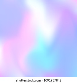 Hologram abstract background. Stylish gradient mesh backdrop with hologram. 90s, 80s retro style. Pearlescent graphic template for brochure, flyer, poster design, wallpaper, mobile screen.