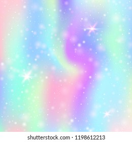 Hologram abstract background. Stylish gradient backdrop with hologram. 90s, 80s retro style. Pearlescent graphic template for brochure, flyer, poster design, wallpaper, mobile screen.