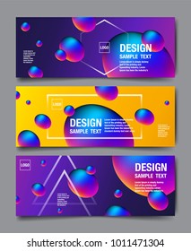 Hologram Abstract Background, Template Banner Design, 3D vector, Holography Foil layout, Fluid Trendy design.