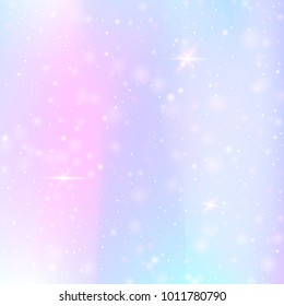 Hologram abstract background. Trendy gradient backdrop with hologram. 90s, 80s retro style. Iridescent graphic template for brochure, flyer, poster design, wallpaper, mobile screen.