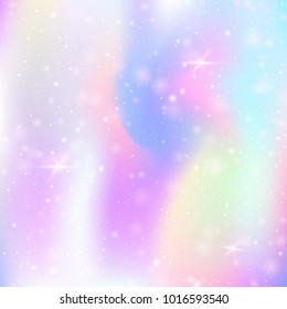 Hologram abstract background. Trendy gradient backdrop with hologram. 90s, 80s retro style. Pearlescent graphic template for banner, flyer, cover design, mobile interface, web app.