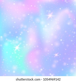 Hologram abstract background. Trendy gradient backdrop with hologram. 90s, 80s retro style. Iridescent graphic template for banner, flyer, cover design, mobile interface, web app.