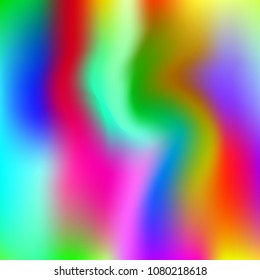 Hologram abstract background. Trendy gradient mesh backdrop with hologram. 90s, 80s retro style. Pearlescent graphic template for brochure, flyer, poster design, wallpaper, mobile screen.