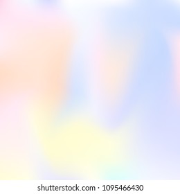 Hologram abstract background. Trendy gradient mesh backdrop with hologram. 90s, 80s retro style. Pearlescent graphic template for banner, flyer, cover design, mobile interface, web app.