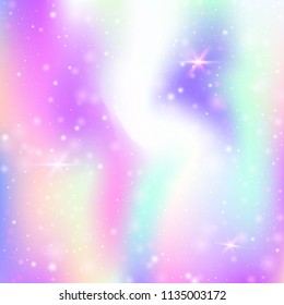 Hologram abstract background. Trendy gradient backdrop with hologram. 90s, 80s retro style. Pearlescent graphic template for banner, flyer, cover design, mobile interface, web app.