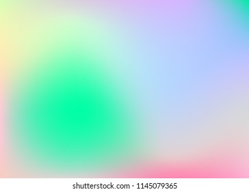 Hologram abstract background. Trendy gradient mesh backdrop with hologram. 90s, 80s retro style. Pearlescent graphic template for banner, flyer, cover design, mobile interface, web app.