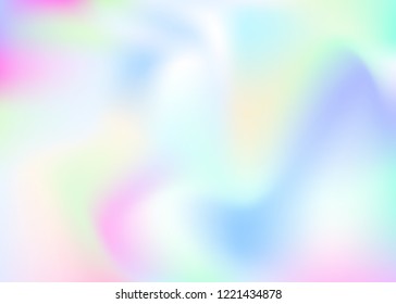 Hologram abstract background. Trendy gradient mesh backdrop with hologram. 90s, 80s retro style. Iridescent graphic template for placard, presentation, banner, brochure.