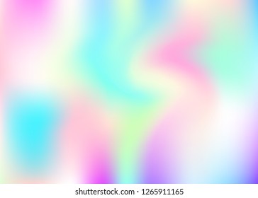 Hologram abstract background. Trendy gradient mesh backdrop with hologram. 90s, 80s retro style. Iridescent graphic template for banner, flyer, cover design, mobile interface, web app.
