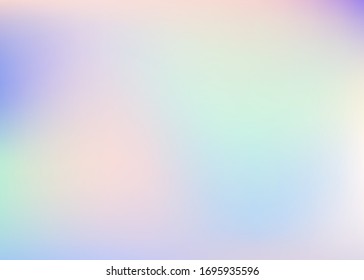 Hologram abstract background. Trendy gradient mesh backdrop with hologram. 90s, 80s retro style. Pearlescent graphic template for placard, presentation, banner, brochure.