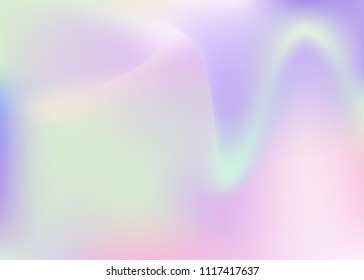 Hologram abstract background. Vibrant gradient mesh backdrop with hologram. 90s, 80s retro style. Pearlescent graphic template for book, annual, mobile interface, web app.