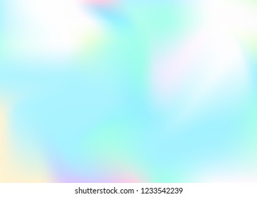 Hologram abstract background. Vibrant gradient mesh backdrop with hologram. 90s, 80s retro style. Pearlescent graphic template for brochure, banner, wallpaper, mobile screen.