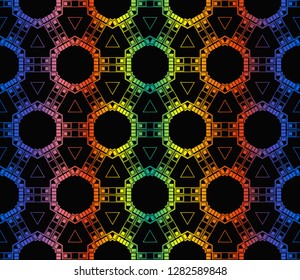 Hologram abstract background.Vector seamless pattern
