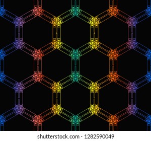 Hologram abstract background.Vector seamless pattern