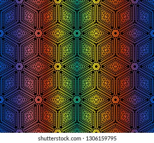 Hologram abstract background.Vector seamless pattern