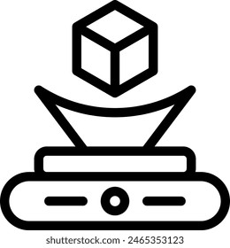 Hologram artificial intelligence icon with black outline style. hologram, neon, holographic, texture, gradient, rainbow, iridescent. Vector Illustration