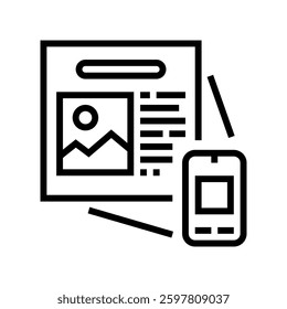 hologram augmented reality line icon vector. hologram augmented reality sign. isolated contour symbol black illustration