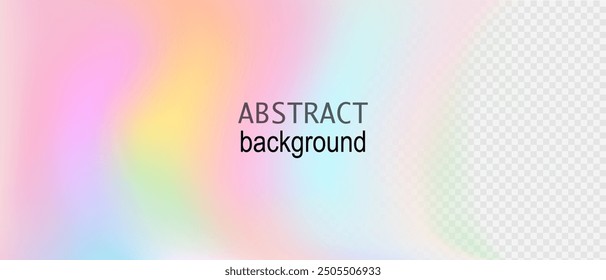 Fondo de holograma con hermosos tonos en transparente. Plantilla de Fondo de pantalla de cuento de hadas de unicornio. Vector impresionante patrón de arco iris