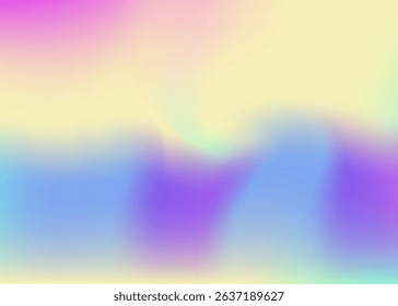 Hologram Background. Blue Shiny Gradient. Metal Spectrum Template. Vibrant Fluid. Pearlescent Texture. Iridescent Gradient. Retro Vector. Fantasy Cover. Violet Hologram Background