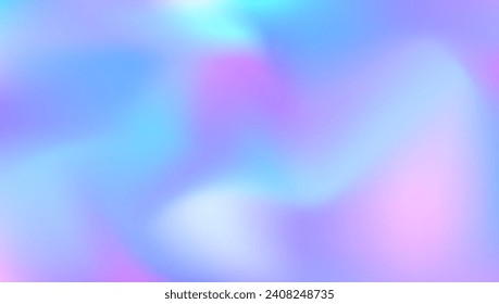 Hologram Background. Blue Soft Texture. Neon Spectrum Template. Iridescent Gradient. Abstract Gradient. Pastel Card. Plastic Cover. Metal Vector. Purple Hologram Background