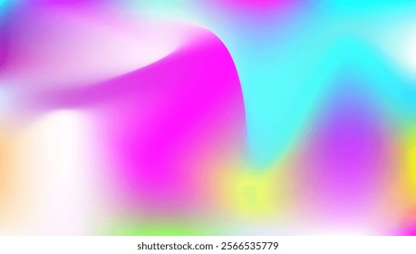 Hologram Background. Chrome Card. Iridescent Texture. Abstract Gradient. Shiny Futuristic Invitation. Plastic Mesh. Pink Metal Texture. Neon Image. Violet Hologram Background