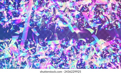 Hologram Background. Digital Banner. Light Surprise Explosion. Falling Design. Party Sparkle. Glare Pattern. Pink 3d Glitter. Holographic Effect. Purple Hologram Background