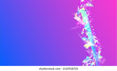 Hologram Background. Glitch Texture. Modern Art. Shiny Flyer. Cristal Glare. Fantasy Foil. Purple Blur Confetti. Laser Prismatic Sunlight. Pink Hologram Background