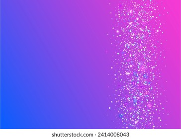 Hologram Background. Holographic Tinsel. Blue Light Sparkle. Modern Ribbon. Laser Abstract Cristals. Neon Serpentine. Falling Poster. Disco Texture. Purple Hologram Background