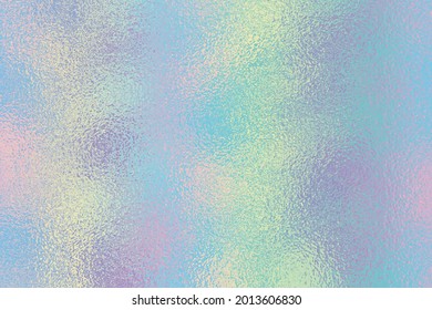 Hologram Background. Iridescent Foil Effect Texture. Holography Pattern. Pearlescent Gradient. Rainbow Ombre For Design Prints. Pastel Color. Holographic Metal Patern. Neon Background. Vector